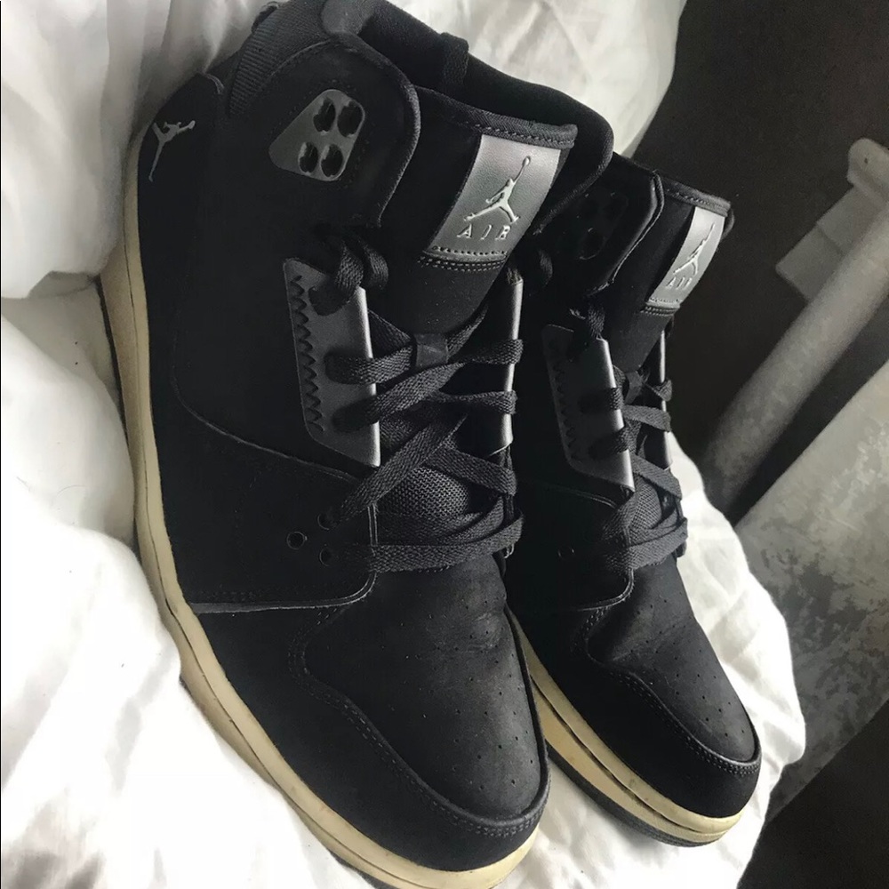 Nike Air Jordan Men's 1 Flight 2 Black Basketball Shoes Size 10.5  555798-003